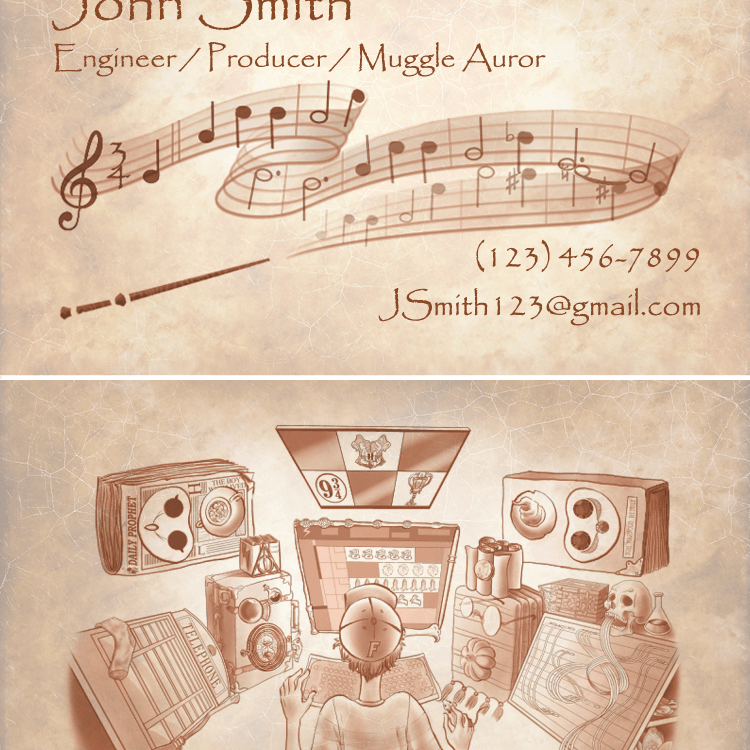 Harry Potter Music Engineer Business Card