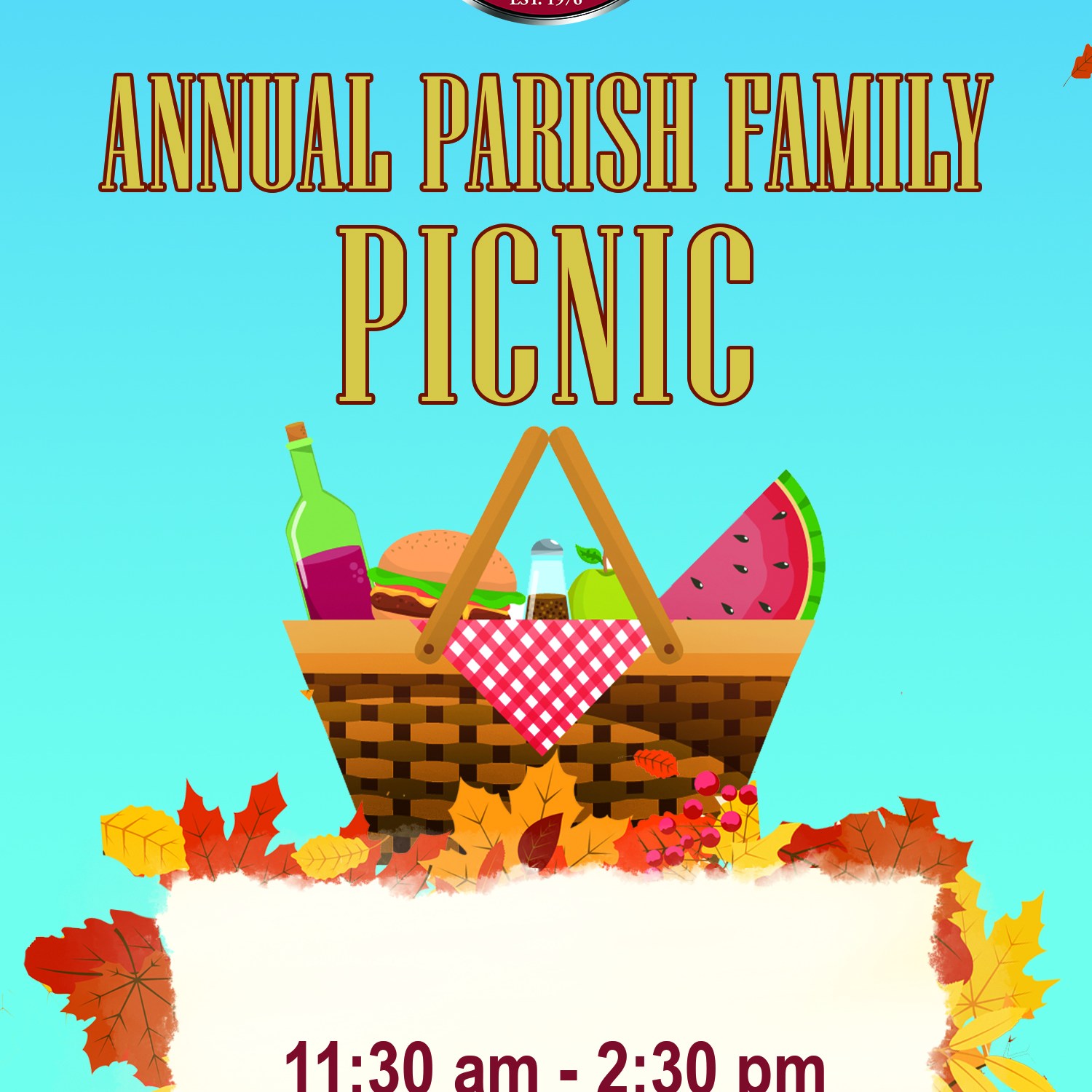 Annual Parish Family Picnic Church Event Banner
