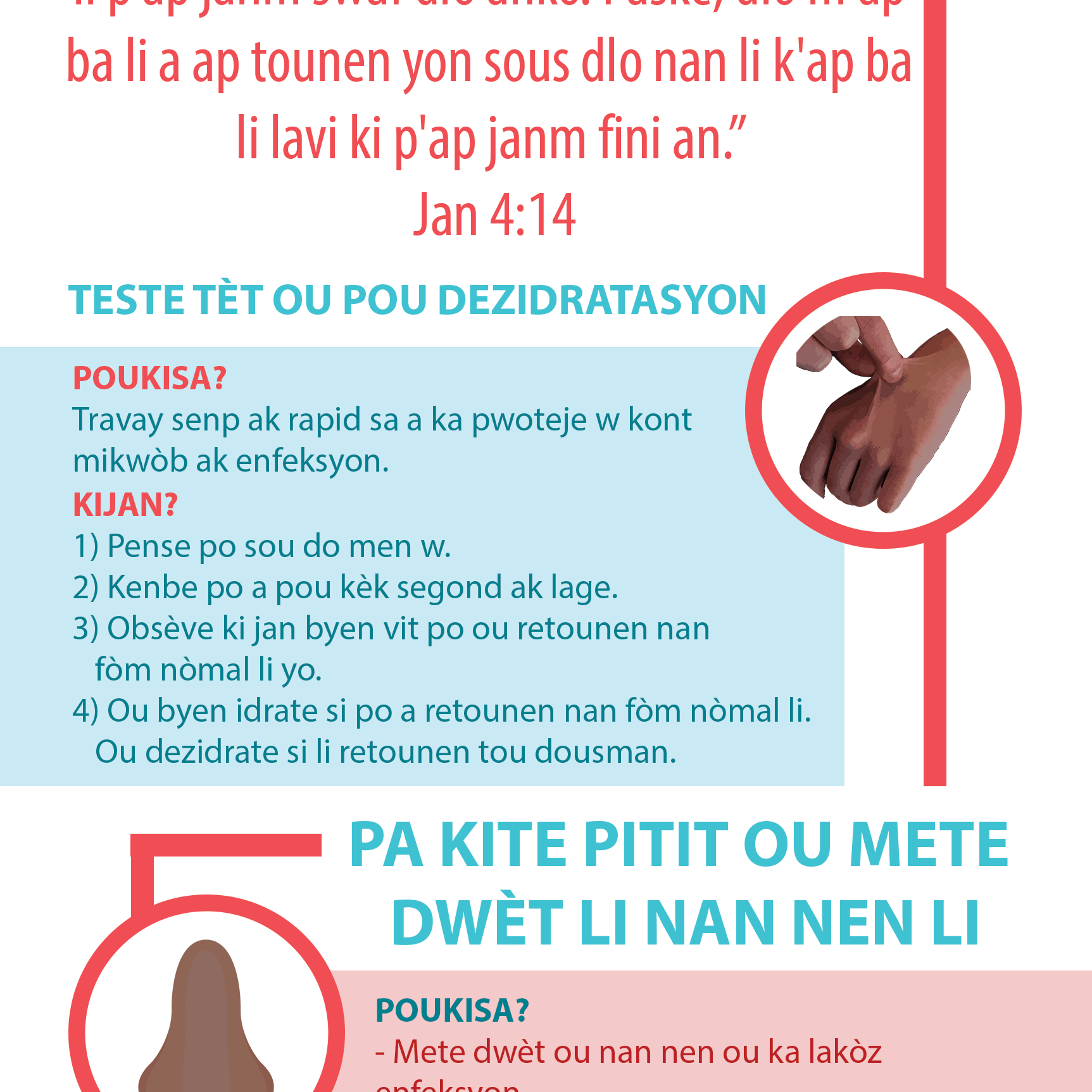 Haitian Hygiene Booklet - Page 7 for Dehydration and Nose