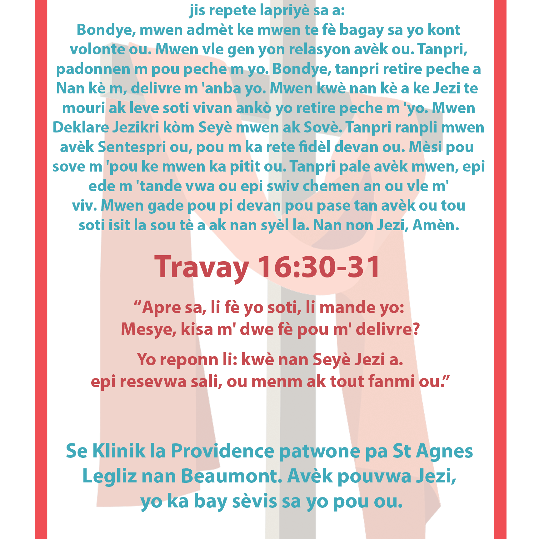 Haitian Hygiene Booklet - Page 8 Back Cover