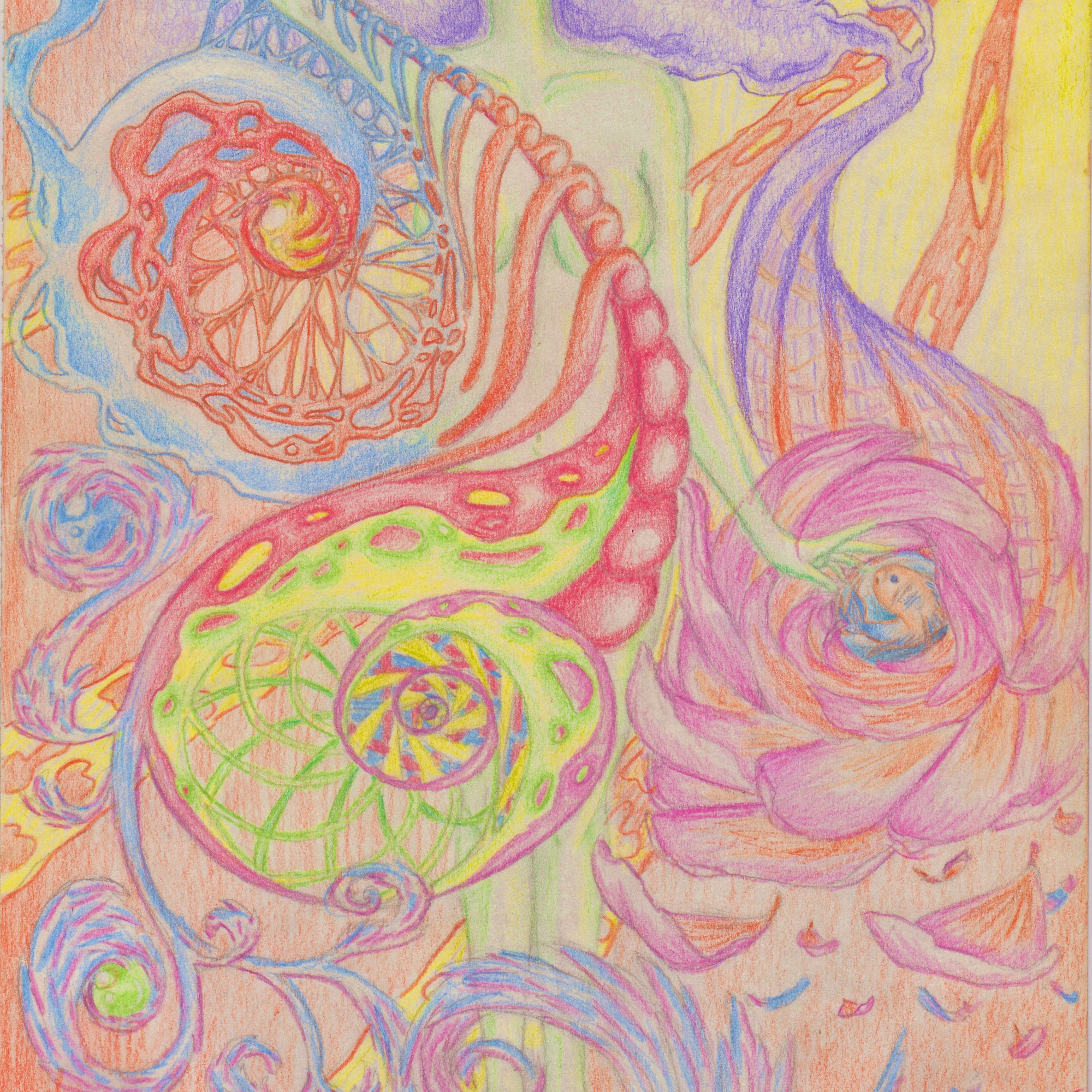 Gaia Mother Nature Goddess in Color Pencil