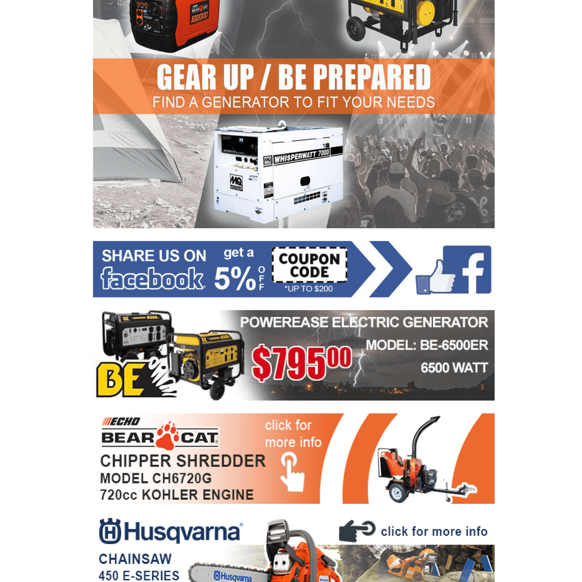 Gear Up For These Power Equipment Sales - Email Design