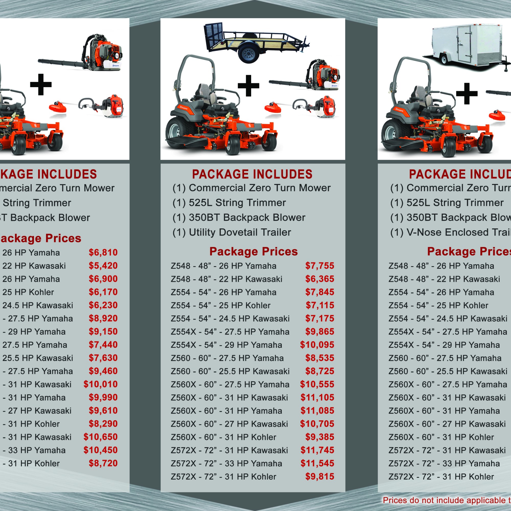 Husqvarna Package Deal Options - Inside