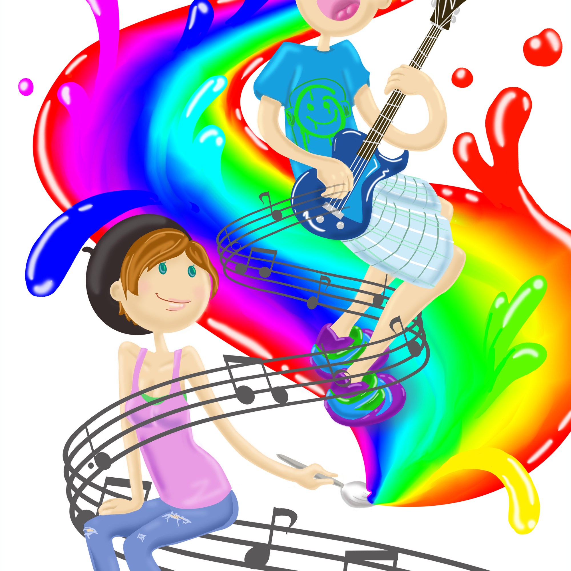 Support Each Other's Dreams Digital Rainbow Poster