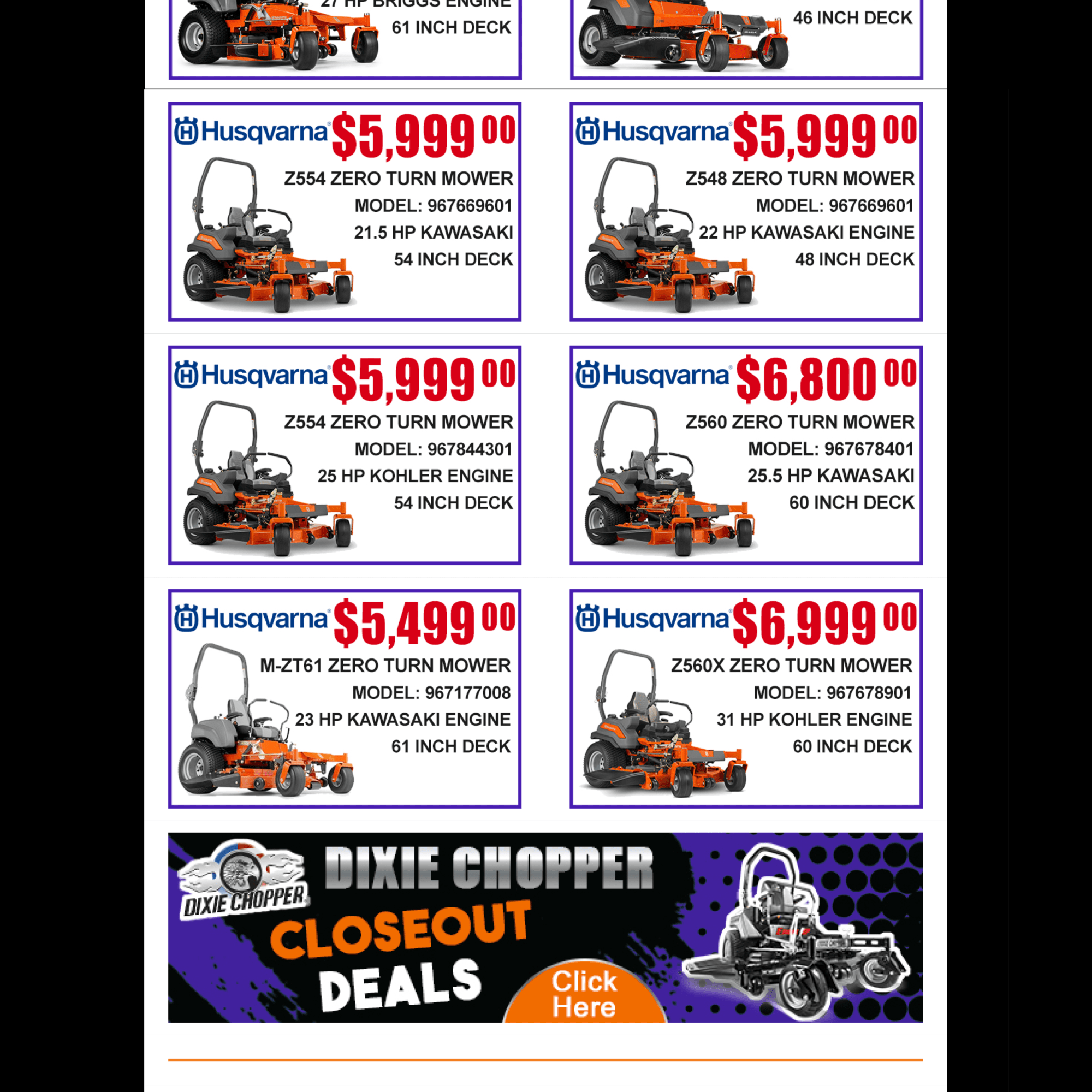 October Spooky Sales - Outdoor Power Equipment Email Design