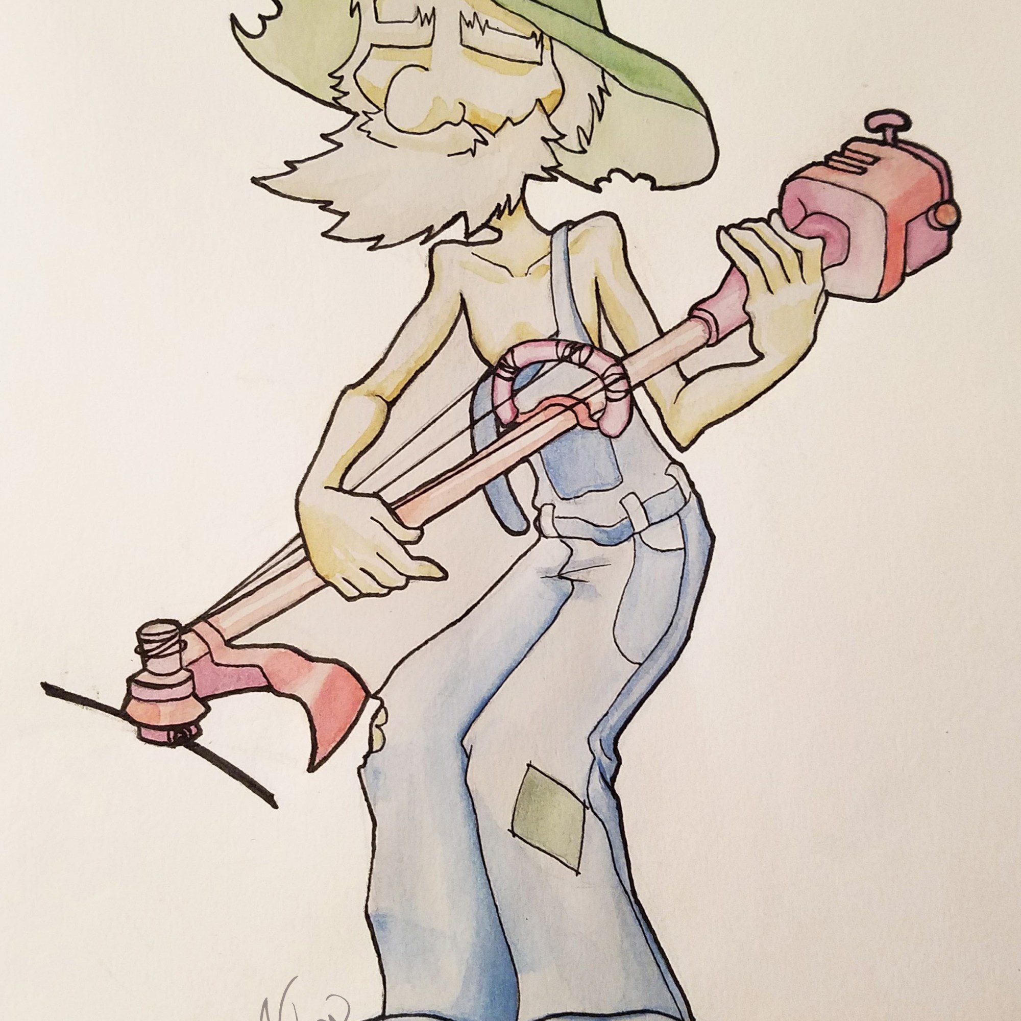 Trimmer Line Hillbilly Character Design