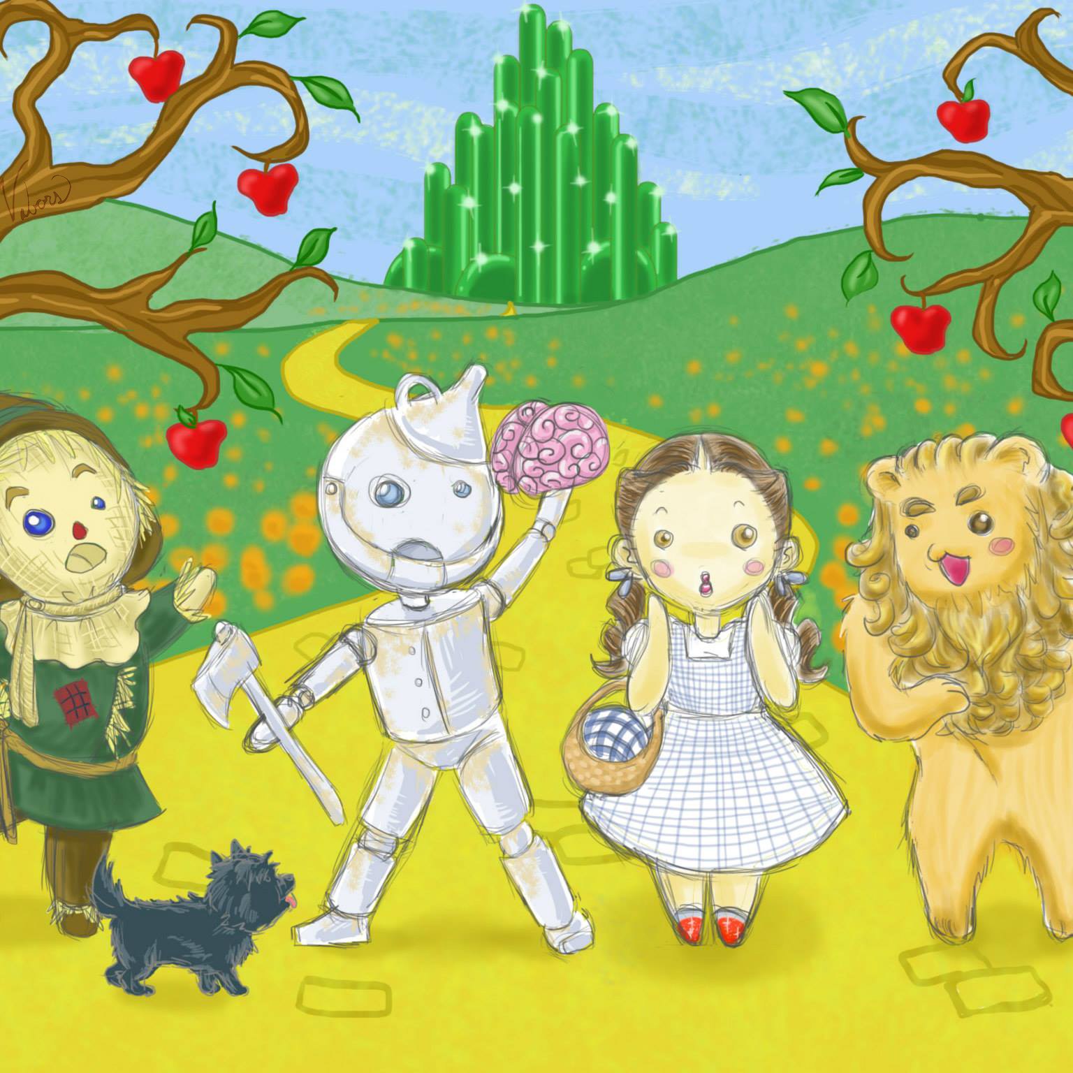 Wizard of Oz Dolls on Yellow Brick Road
